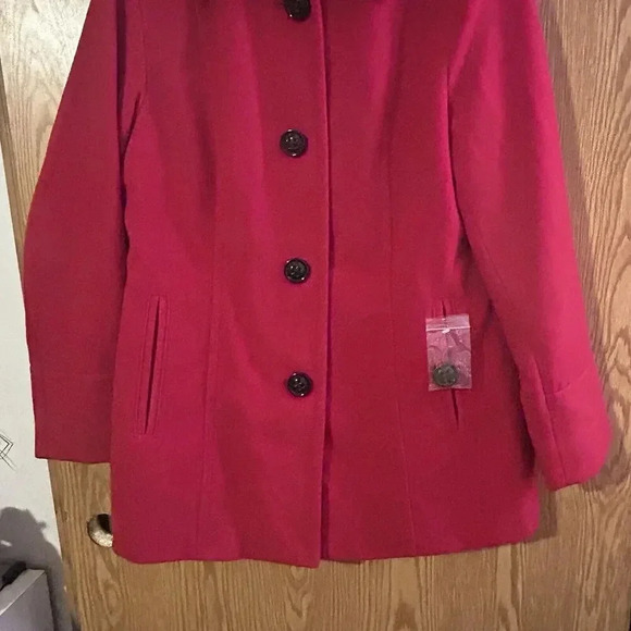 Liz Claiborne Pea Coat Large Red - Picture 8 of 9
